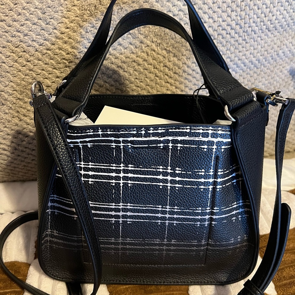 Calvin Klein Estelle Black and White Leather Satchel NWTS! - Picture 2 of 9